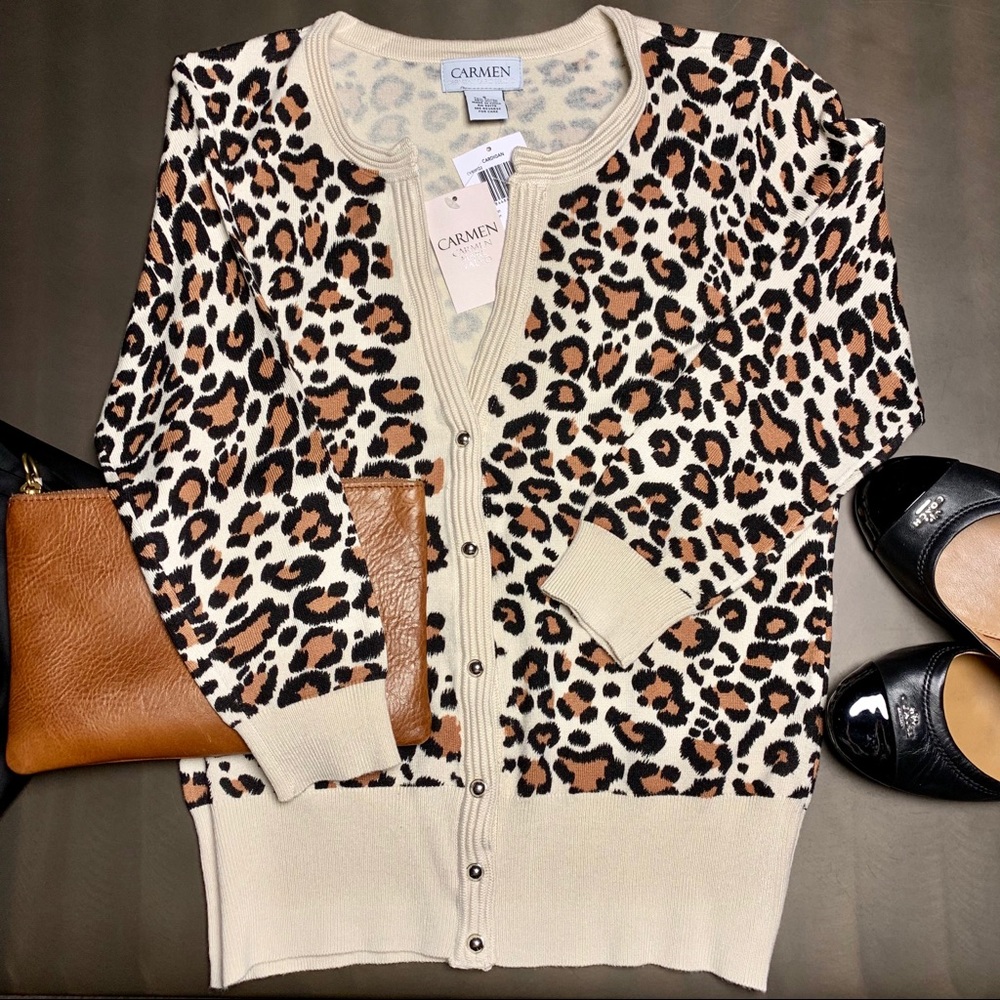 Carmen NWT Leopard Print Cardigan